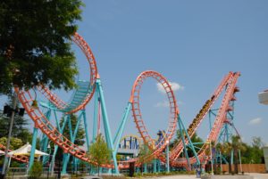 roller coaster in amusement park