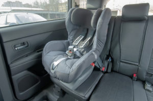 car seat installed in car