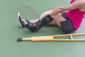 injured woman after a fall