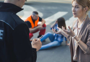 Female witness to an accident