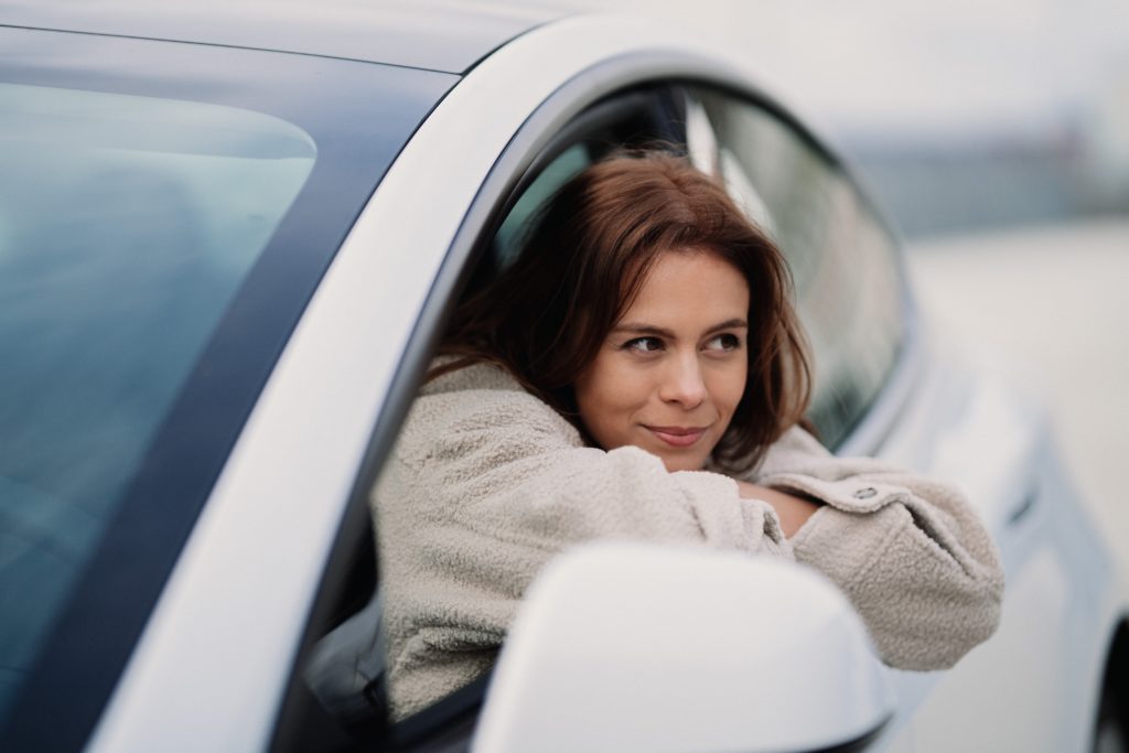 Woman in car