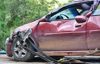 damaged car due to accident