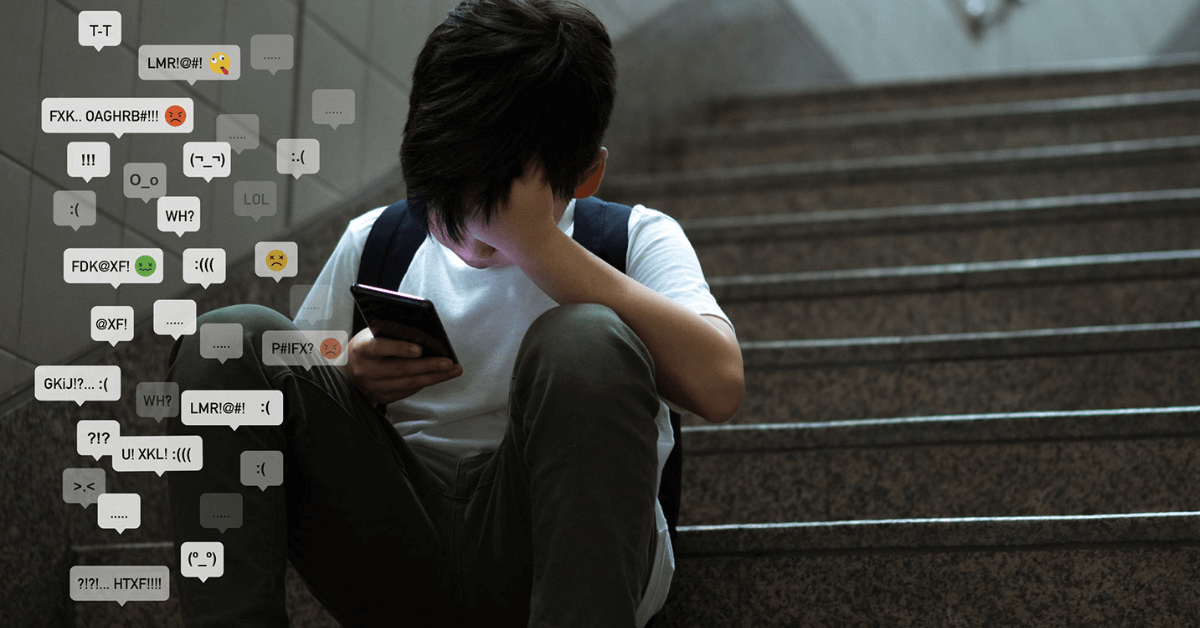 Child checking cell phone