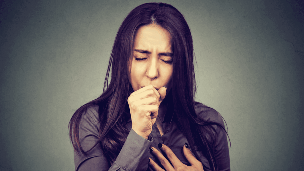 woman coughing