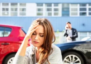 woman after a car accident