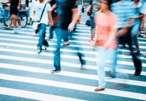 pedestrians in crosswalk