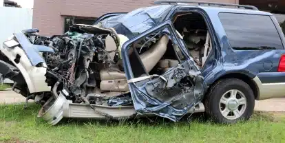 Severely damaged SUV with $7,750,000 negligent driver verdict