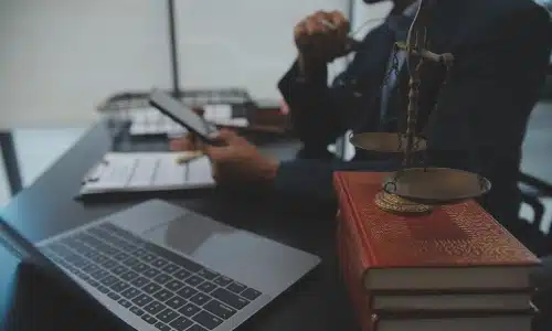 A Tampa rideshare accident lawyer reading digital documents on a tablet